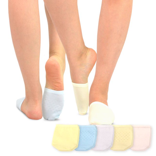 CHOK TeeHee Womens Seamless Toe Topper Liner Socks 5-Pack with Non-Skid Bottom