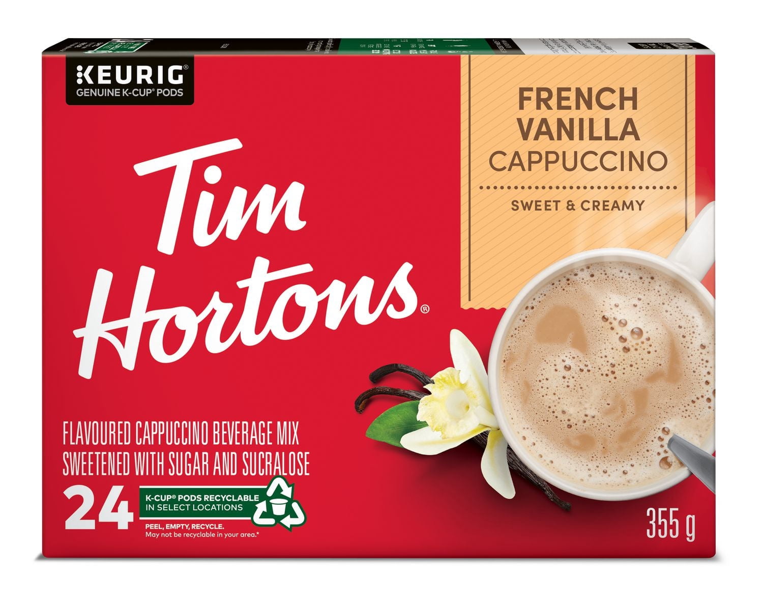 Tim Hortons French Vanilla Cappuccino K-Cup 24 cups (Sweet & Creamy)