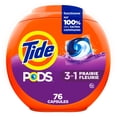 thumbnail image 2 of Tide PODS laundry detergent pacs, 3-in-1 Stain Remover, Odor Fighter, Color Protector, HE compatible, Spring Meadow Scent, 76 Count, 2 of 24