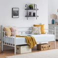 thumbnail image 3 of VECELO Twin Size Contemporary Metal Daybed Frame With Under-bed Storage,White, 3 of 7