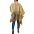 thumbnail image 2 of Haut à Franges à Col Montant à Manches Longues pour Femmes, Grande Taille, Poncho à Franges, 2 of 7