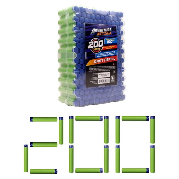 Adventure Force 200-Dart Refill - Works with All Adventure Force Blasters and Most Major Brand Blasters, Shoot up to 100 feet