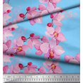 thumbnail image 2 of Soimoi Velvet Fabric Bird & Orchids Flower Decor Fabric Printed Yard 58 Inch Wide, 2 of 3