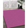 thumbnail image 3 of Ahgly Company Tapis d'Intérieur Ronds Transitionnels Lavables à la Machine, Violet Moyen Rouge Rose, 7 Pieds Rond, 3 of 7