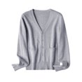 thumbnail image 1 of MAWCLOS Ladies Cardigan Sweater Long Sleeve Outwear V Neck Coat Soft Travel Button Down Jacket Gray L, 1 of 2
