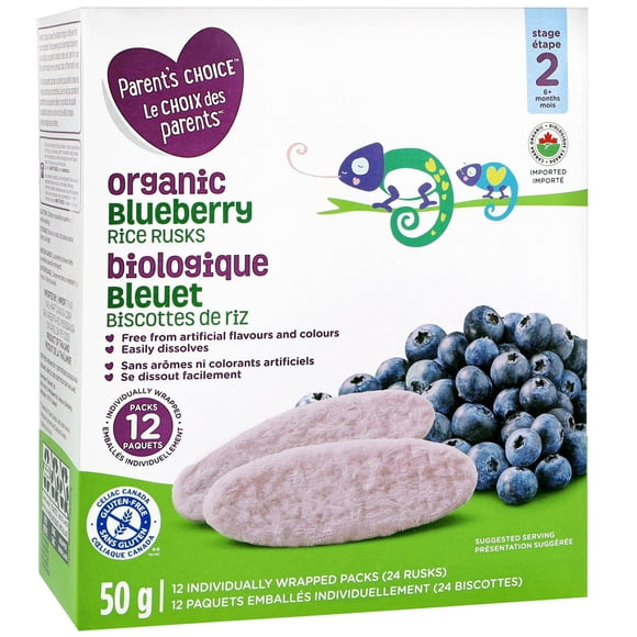Biscottes de riz biologiques saveur bleuet Le choix des parents