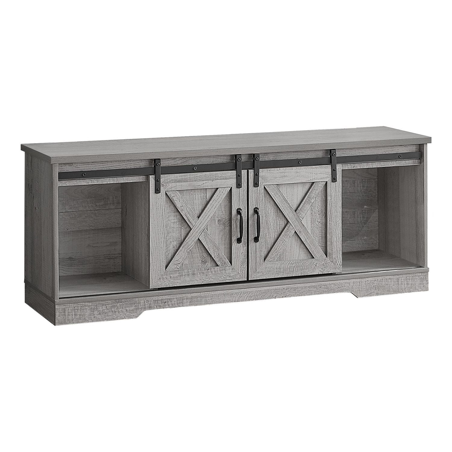 Monarch Specialties Tv Stand, 60 Inch, Console, Media Entertainment Center, Storage Cabinet, Living Room, Bedroom, Laminate, Grey, Transitional
