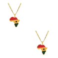 thumbnail image 1 of Maytalsory Lightweight And Comfortable Necklace Featuring Africa Map Pendant Statement Ghana 2Set, 1 of 6