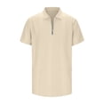 thumbnail image 4 of Ketyyh-chn99 Polo pour Homme Coupe Classique Chemises pour Homme 2024 T-Shirt Mode Manches Courtes Col Rond T-Shirt Hauts Beige,G, 4 of 5
