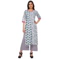 thumbnail image 1 of Moomaya Ensemble Décontracté en Viscose Style Santoon pour Femmes, Ensemble Palazzo 2 Pcs, Robe, Tenue Ethnique, 1 of 1