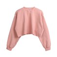 thumbnail image 4 of Yuyuzo Sweatshirts Courts pour Femmes Manches Longues Couleur Unie Col Rond Ample Décontracté Automne Pull Tops, 4 of 6