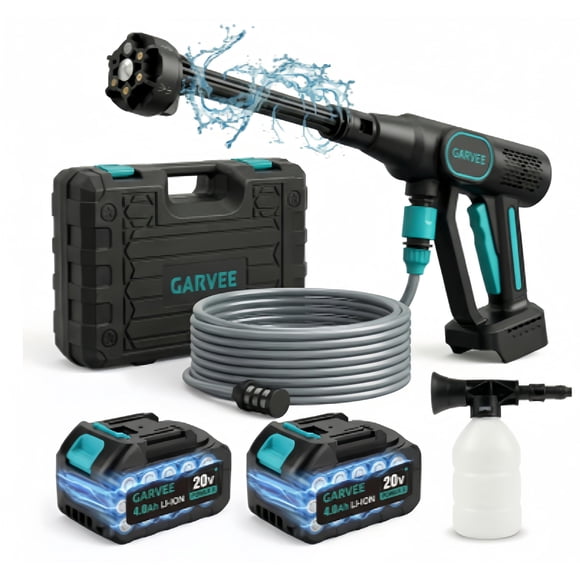 Battery Pressure Washer – Cordless Handheld – 6-in-1 Nozzle – 26FT High-Elastic Hose – 4.0Ah Battery & Charger – Home, Car & Garden