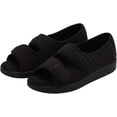 thumbnail image 1 of Silverts Women In & Outdoor Easy Closure Open Toe Slippers, 10, Black, 1 of 2