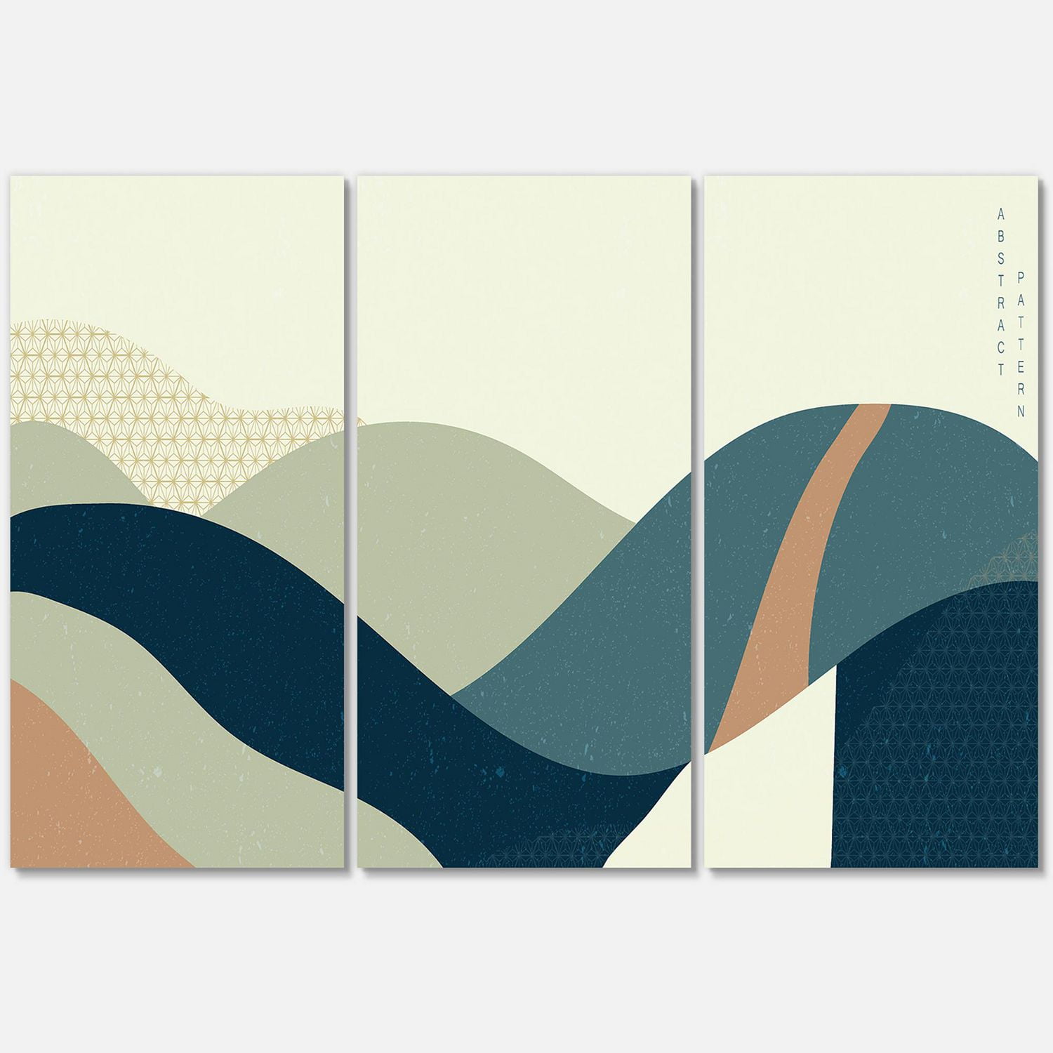 Designart Paysage géométrique abstrait avec des collines Art mural sur toile