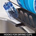 thumbnail image 1 of mDesign Large Metal Kitchen Countertop, Sink Dish Drying Rack - Removable Plastic Cutlery Tray, Drainboard with Adjustable Swivel Spout - 3 Pieces - B, 1 of 6