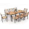 thumbnail image 2 of Costway 9 PCS Patio Dining Set 79" Rectangle Dining Tables with 8 Wooden Armchairs, 2 of 7