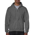 thumbnail image 1 of Gildan Mens Heavy Blend Full Zip Hooded Sweatshirt, S, Dark Heather, 1 of 2
