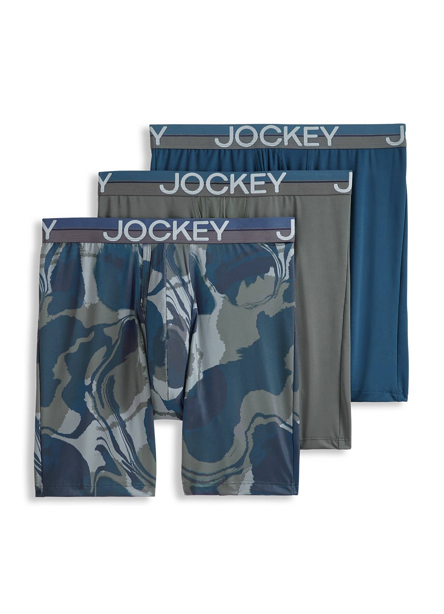 Jockey Infinite Cool Microfiber Stretch 8" Long Leg Boxer Brief - 3 Pack