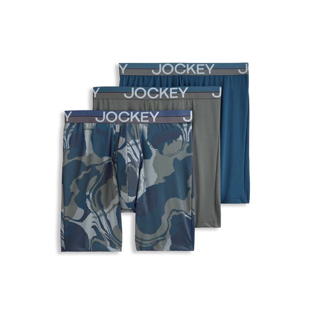 Jockey Infinite Cool Microfiber Stretch 8" Long Leg Boxer Brief - 3 Pack