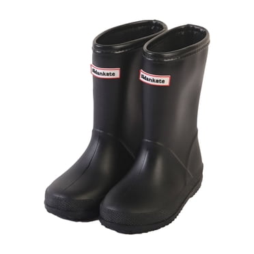 YOUSNH Girls Boys Non Kids Rain Boots Child Shoes Unisex Children Boots Kids Rain Boots Black 12-14 Years