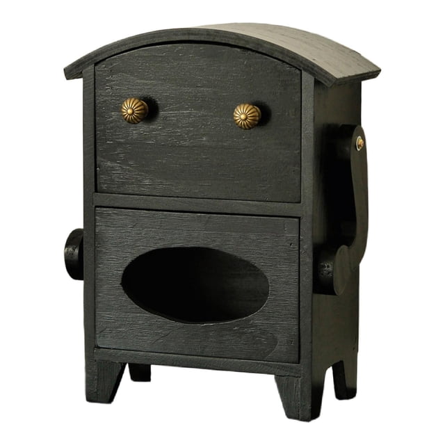 Elodie Armoire de Rangement Mini Pratique en Forme de Robot pour Bureau Salon Comptoir Noir