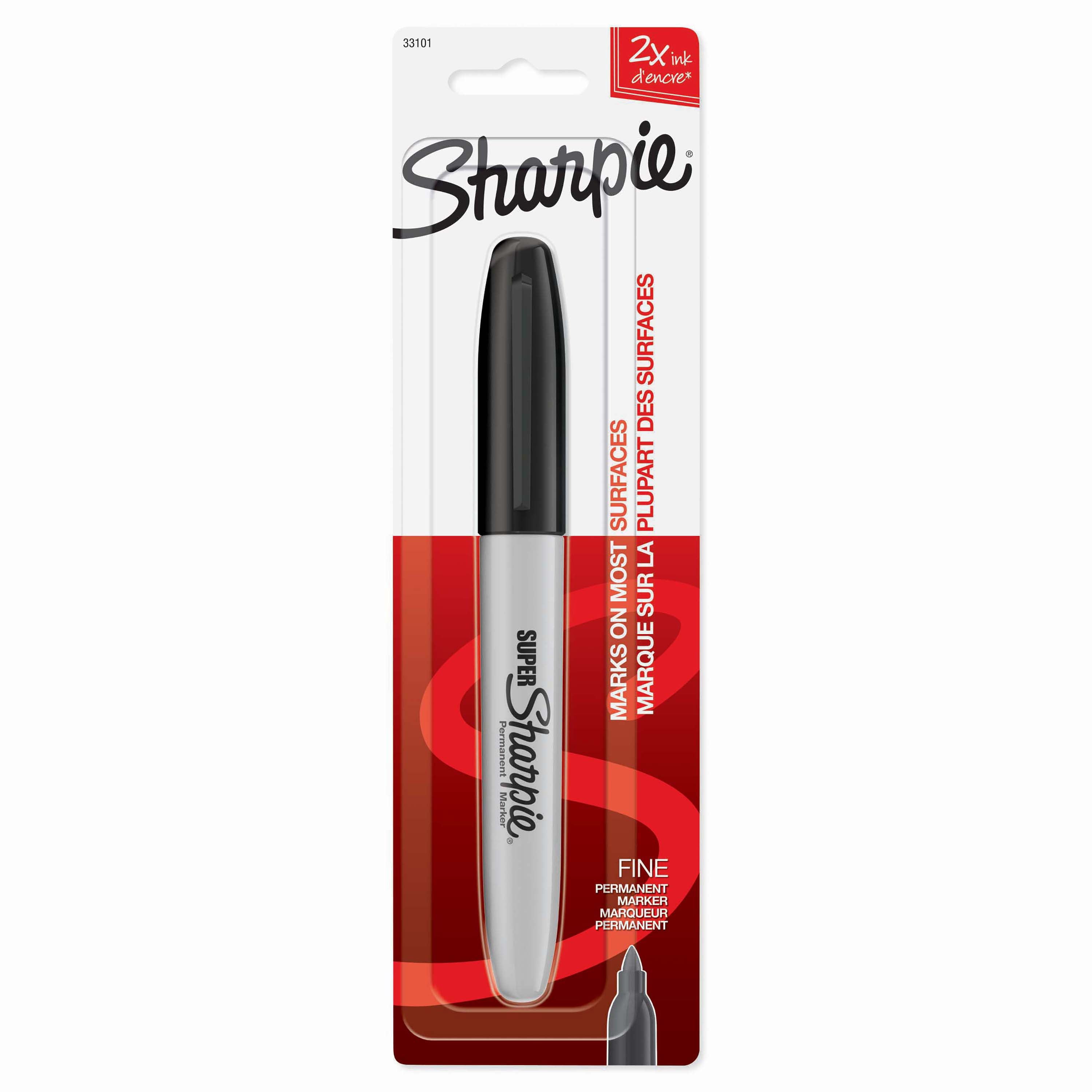Sharpie Super Permanent Marker, Fine Point, Black, 1 Count