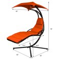 thumbnail image 2 of Costway Hanging Swing Chair Hammock Chair w/ Pillow Canopy Stand Orange, 2 of 10
