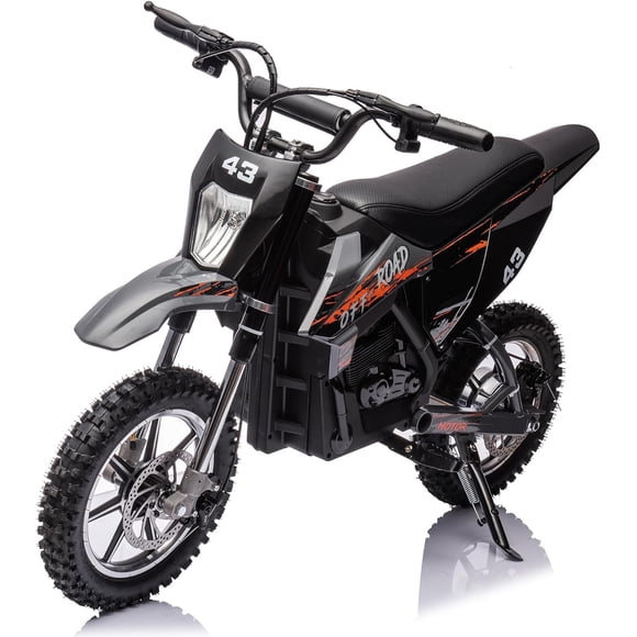 Electric Dirt Bike for Kids 8-14, 15.5MPH Off-Road High-Speed for Teens with LED Headlight, Front+Back Brake for Max Load 175lbs