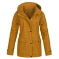 thumbnail image 1 of Veste Coupe-Vent à Capuche pour Femmes Grande Taille Imperméable Unie Manteau de Pluie Extérieur Plus Imperméable à Capuche Vestes Coupe-Vent Manteau Uni Imperméable en Liquidation, 1 of 4