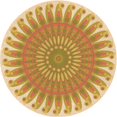 thumbnail image 1 of Ahgly Company Machine Washable Indoor Round Transitional Yellow Area Rugs, 4' Round, 1 of 7