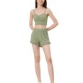 thumbnail image 1 of INSPIRE CHIC Women's Pajama Set Stretchy Knit Spaghetti Strap Runch Cami with Shorts 2 Pcs Loungewear L Green, 1 of 5