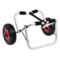 thumbnail image 2 of Universal Kayak Carrier, Kayak Canoe Cart Wheels Dolly Trailer, Foldable Kayak Go Cart Frame, Aluminum Pipe Double Kickstands, Inflation Solid Tire Wheels, 2 of 7