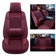 thumbnail image 1 of Maidao Car Seat Covers Leather Set Universal for Mitsubishi for Outlander/Airtrek 2001-Present 5 Seats Waterproof Front Rear Cushion Protector Red, 1 of 6