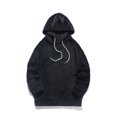 thumbnail image 4 of FOCUSNORM Men Plush Loose Hoodies Solid Color Drawstring Hooded Sweatshirts Long Sleeve Tops Fall Winter Casual Pullovers, 4 of 7