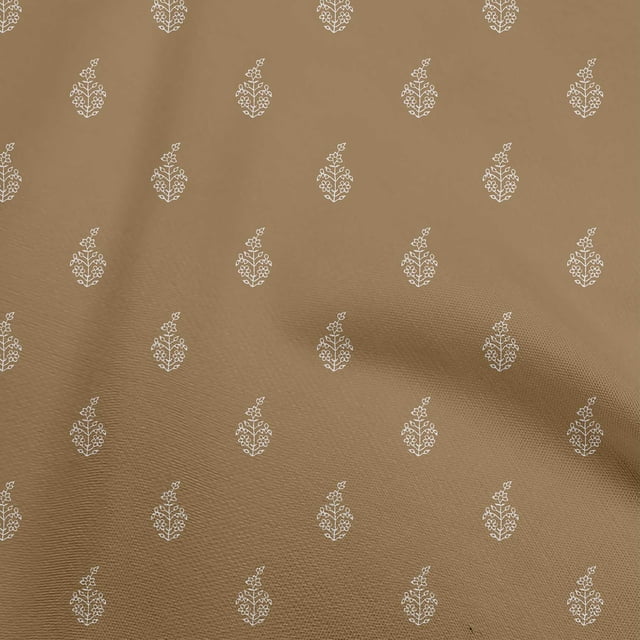 oneOone Velvet Brown Fabric Asian Floral Block Fabric For Sewing Printed Craft Fabric By The Yard 58 Inch Wide