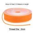 thumbnail image 2 of Unique Bargains Twisted Nylon Twine Thread Beading Cord 2mm 13M/43 Feet Extra Strong Braided Nylon String, Orange, 2 of 6