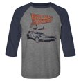 thumbnail image 1 of Back to the Future T-Shirt de Baseball Raglan pour Adulte Bleu Marine/gris, 1 of 1