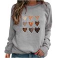 thumbnail image 2 of Aboser Chandails Molletonnés à Enfiler pour Femmes de la Saint-Valentin, Chandails à Imprimé de Cœur, Hauts Chandail, Manches Longues, Col Rond, Chemises, Blouse Ample Mode, Chandail Molletonné pour Adolescentes, 2 of 6