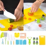 Vaidha 13PCS Toddler Knife For Chopping Mini Chef Knife Set For Kids Knives Kitchen Knife Set Plastic Children Cooking Cutter Set
