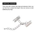 thumbnail image 4 of Unique Bargains 10Set Ribbon Crimp Clamp Ends Lobster Claw Clasps & Chain 16mm Silver Tone for DIY, 4 of 7