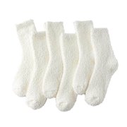RXMEKW 6-Pack Fleece Socks for Women Mid-Crew Warm Winter Socks for Women Soft Australian Wool Blend Socks