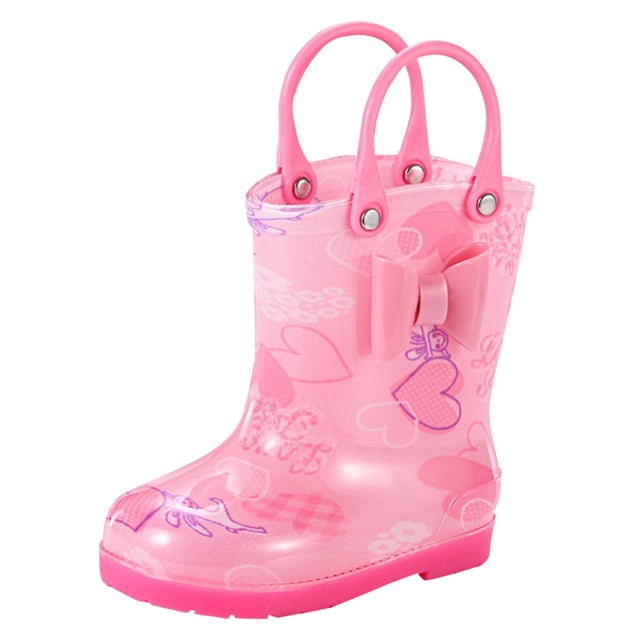 PMVFHDE Bottes de Pluie Rouges pour Tout-Petits Bottes de Pluie pour Tout-Petit Bottes de Pluie pour Bébé Bottes de Pluie Courtes pour Tout-Petit Faciles à Enfiler Légères Rose,8-9 Ans