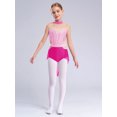 thumbnail image 3 of Jhaoyu Robe de Danse Lyrique pour Filles Robe de Ballet Enfants Sans Manches Gymnastique Justaucorps Jupe Haute Basse Rose&Rose Vif 14, 3 of 7