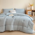 thumbnail image 5 of Dvruxg Soft Washed Microfiber Duvet Insert – Lightweight, All-Season Comforter, Breathable, Machine Washable, Gray(78.7"x90.6"), 5 of 5