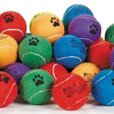 CHUANK Dog Tennis Balls 2.5 inch Extra Durable Colorful Toys Bulk Available Colors Vary (5 Balls)