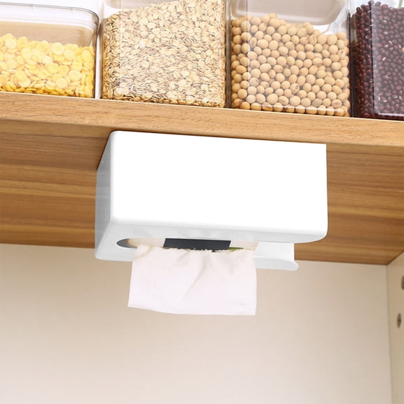 Toilet Living Room Tissue Box Punch-free Kitchen Paper Box Household Dining Room Bedroom Wall-mounted Tissue Storage Box