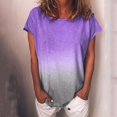 thumbnail image 2 of Womens Summer Short Sleeve Gradient Plus Size Casual Beach T Shirt Tops Blouse, 2 of 4