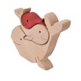 thumbnail image 3 of Mini Wooden Rabbits Statue,  Handcrafted Cute Animal Shape Wooden Animal Ornament  For  Yard B11 R, 3 of 8