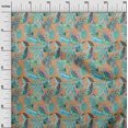 thumbnail image 3 of oneOone Georgette Viscose Peach Fabric Tropical Leaf Sewing Craft Projects Fabric Prints By Yard 42 Inch Wide, 3 of 5