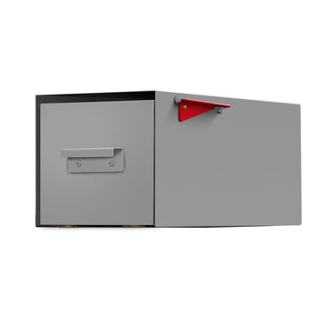 post & porch Malone Mailbox | Post Mounted Mailbox | Black/White/Gray/Brown, Regular or Large, Weatherproof Mail Box for Outside, Customizable (Gray, Regular)